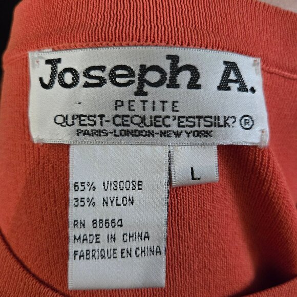 Joseph A. Petite Large Coral Knit Sweater 3/4 Sleeve Scoop Neck - Picture 3 of 3